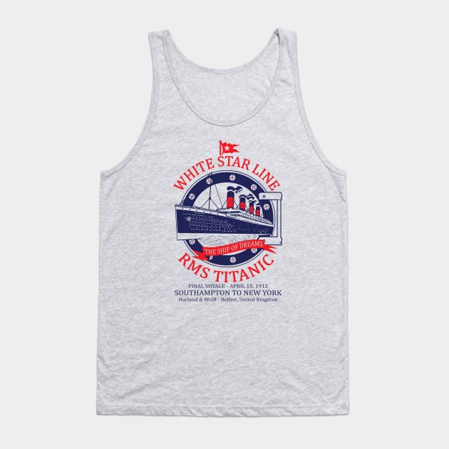 White Star Line - Titanic Tank Top by Alema Art